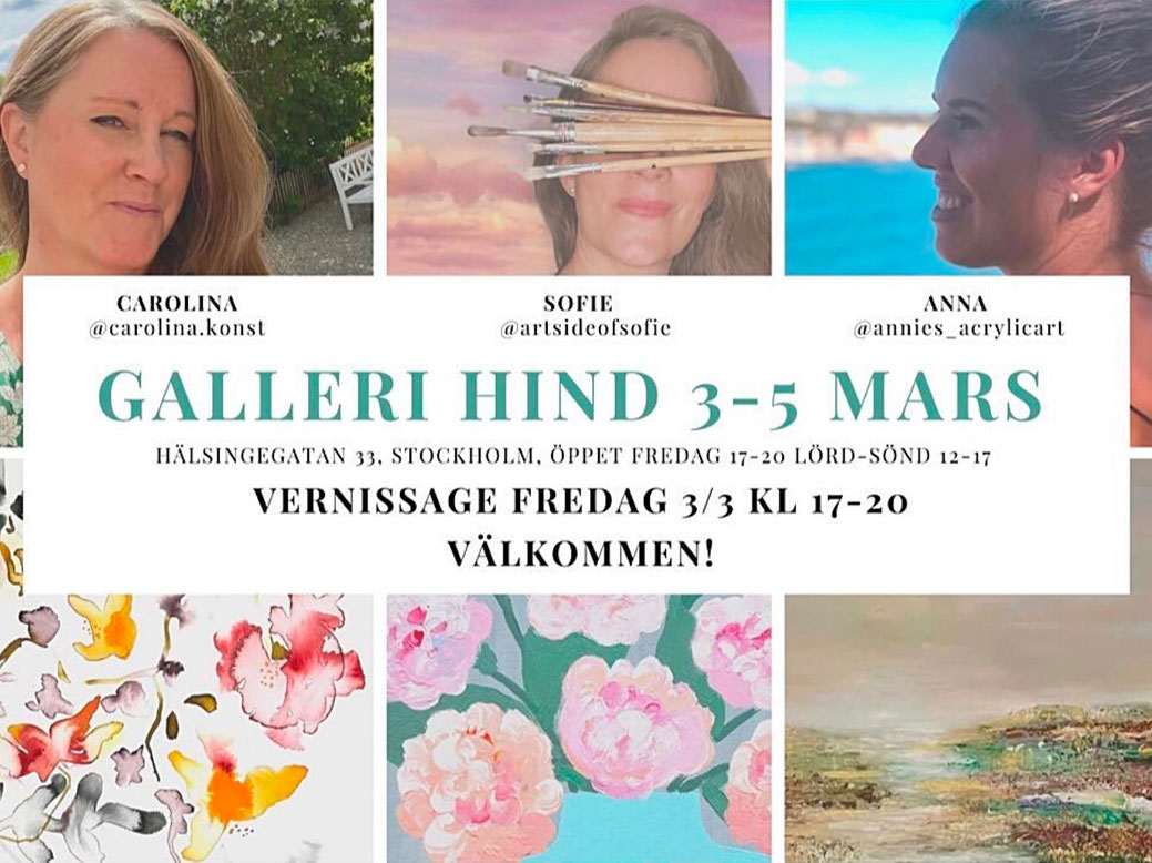 3 konstnärer tolkar mod på Galleri Hind 3-5 mars